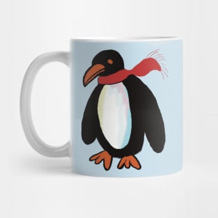 Penguin in a red scarf Mug